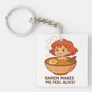 Llavero Ramen Me Hace Sentir Vivo Chistoso Amante De Los F
