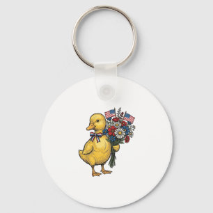 Llavero Ramo de flores de patito patriótico Camiseta vinta