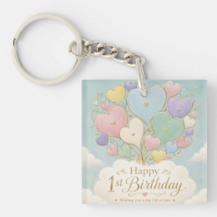 Llavero Ramo de globos en forma de corazón pastel para el
