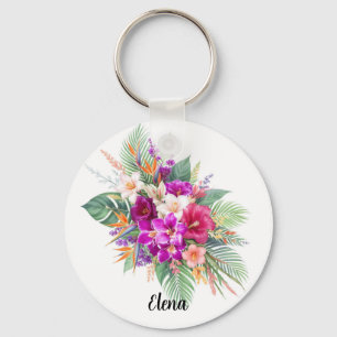 Llavero Ramo de hermosas flores tropicales