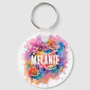 Llavero Ramo de rosas personalizadas con acuarela moderna