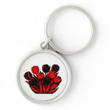 Ramo de tulipanes rojos y negros