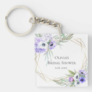 Llavero Ramo Floral de Anémona Violeta para Regalo de Fies