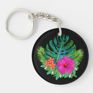 Llavero Ramo Floral Hawaiano Tropical