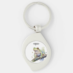 Llavero Rana arborícola acuarela linda, personalizada