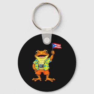 Llavero Rana coqui divertida bandera de puerto rico boricu