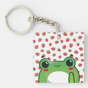 Llavero Rana de fresa de Kawaii