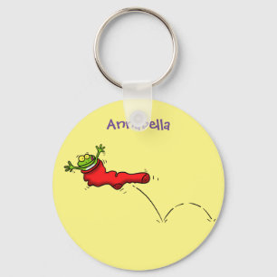 Llavero Rana dulce en un personalizado de salto de calcetí
