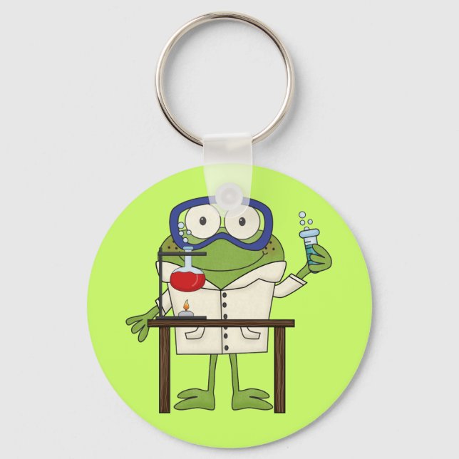 Llavero Rana en el laboratorio de ciencia (Anverso)