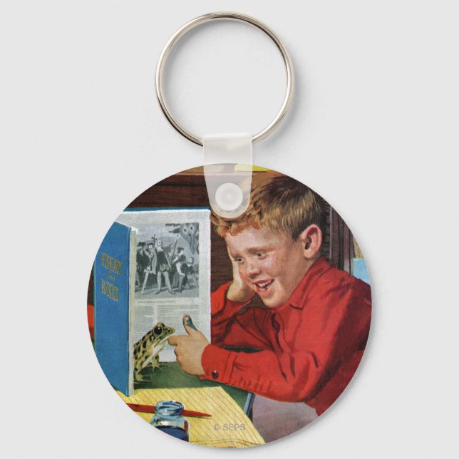 Llavero Rana en la biblioteca (Anverso)