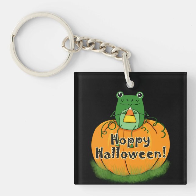 Llavero Rana feliz de Halloween (Frente)