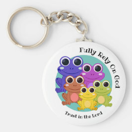 Llavero Rana personalizado DEPENDE PLENAMENTE DE DIOS Cris