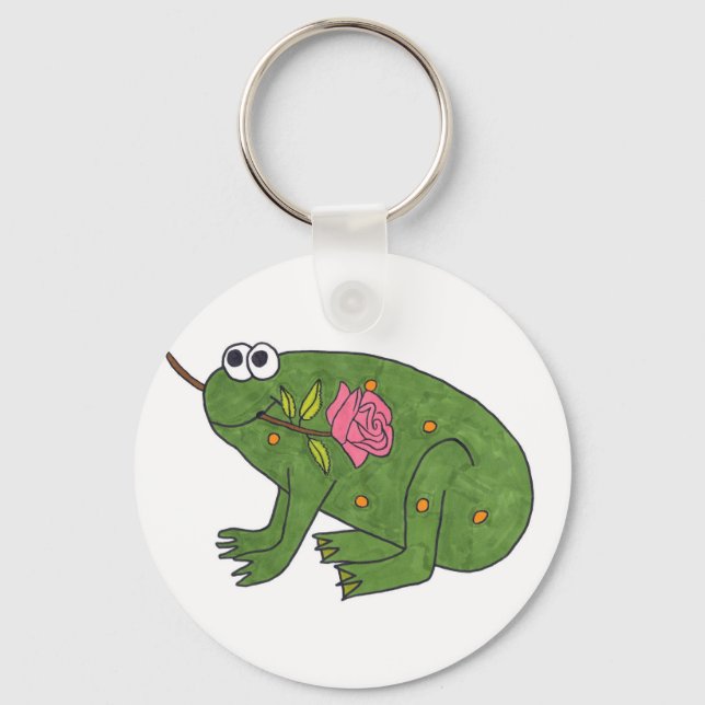 Llavero Rana Pongo con Rosa (Keychain) (Anverso)