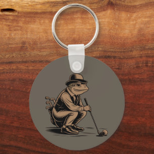 Llavero Rana Retro Divertida Rana Retro Amante del Golf