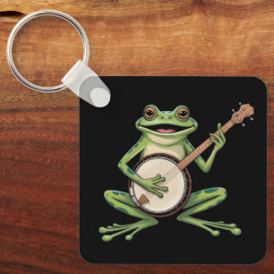 Llavero Rana Retro Tocando Banjo Amantes de la Música de l
