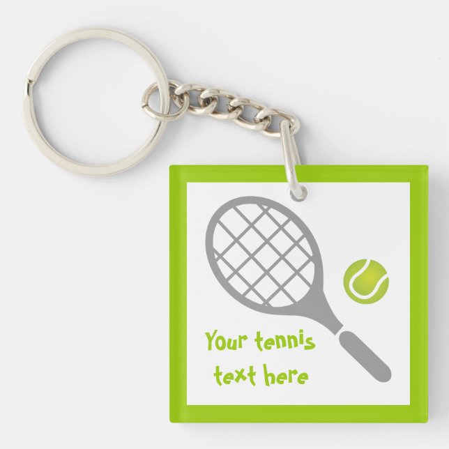 Llavero Raqueta de tenis y personalizado de pelotas (Frente)