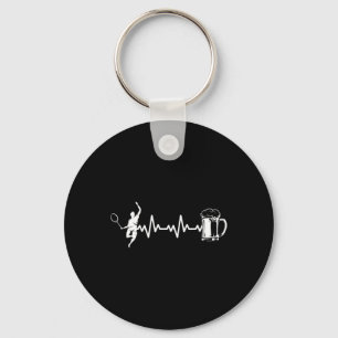 Llavero Raqueta del jugador Badminton - Heartbeat Ekg Badm