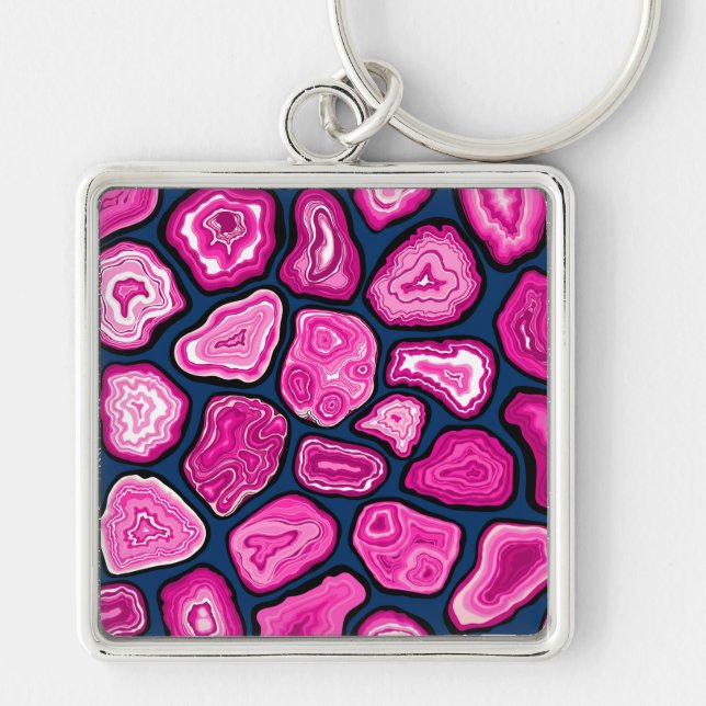 Llavero Rasgos de agudos rosados (Frente)