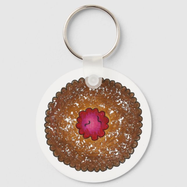 Llavero Raspberry Linzer Torte Christmas Cookie Holiday (Anverso)