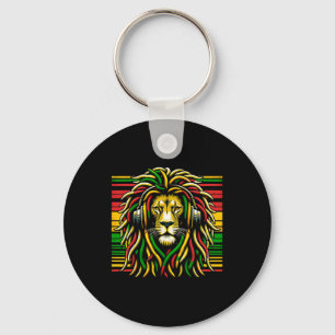 Llavero Rasta Raggae Jamaica León De Auriculares De Música
