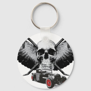 Llavero Rat Rod Skull & Crowbars