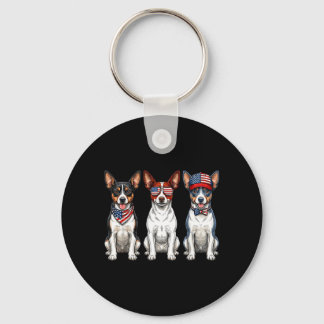 Llavero Rat Terrier 4 de julio bandera americana perro