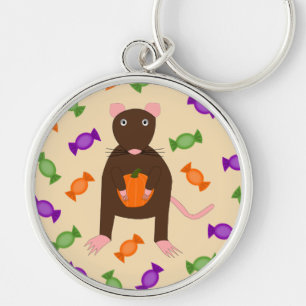 Llavero Rata de Halloween y calabaza