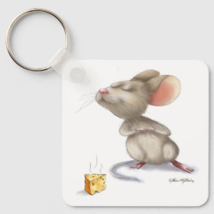 Llavero Ratón Adorable y Caricatura de Queso