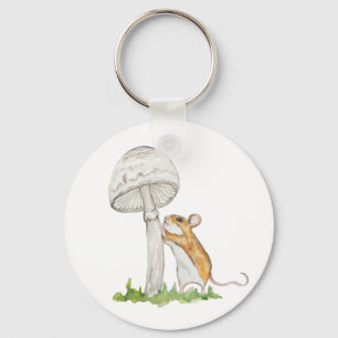 Llavero Ratón de campo y hongo realistas