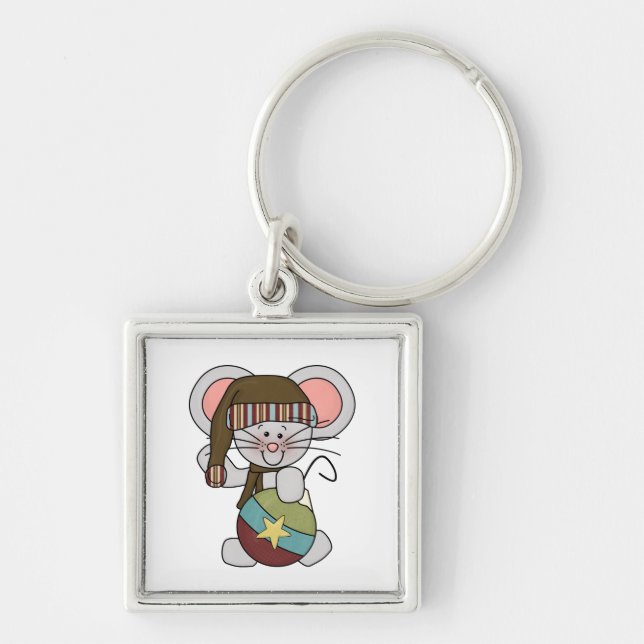 Llavero Ratón del navidad con el ornamento (Frente)