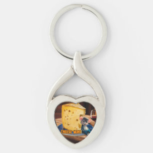 Llavero Ratón personalizado enamorándose de un queso en un