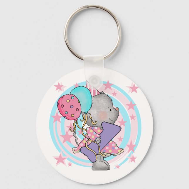 Llavero Ratón Primer cumpleaños camisetas y regalos (Anverso)