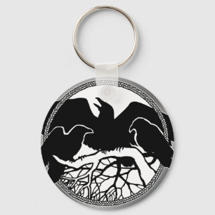 Llavero Raven Art Keychain Wildlife Crow / Raven Gifts