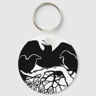 Llavero Raven Art Keychain Wildlife Crow / Raven Gifts