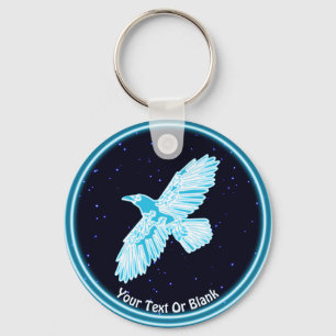 Llavero Raven Azul Sobre Las Estrellas