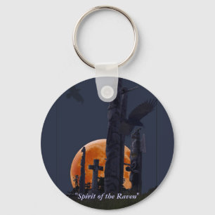 Llavero Raven, Moon & Totem Poles en el cementerio