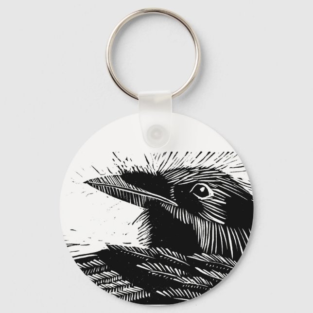 Llavero Raven Woodcut Keychain (Anverso)