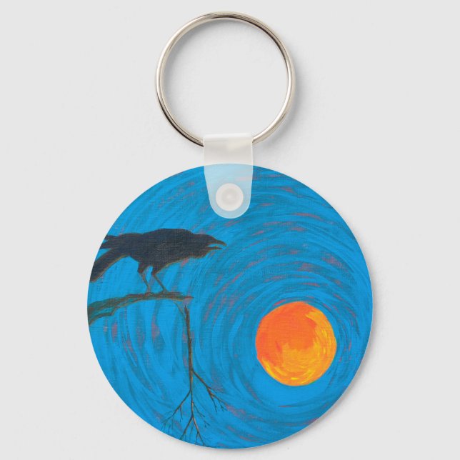 Llavero Raven y Luna llena (Anverso)