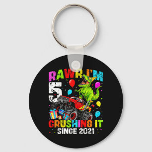 Llavero Rawr 5 Camión Monstruo Dinosaurio Quinto Cumpleaño