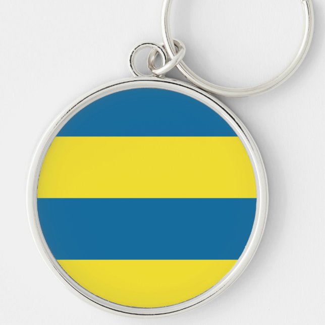 Llavero Rayas | Azul y Amarillo | PERSONALIZABLE (Frente)