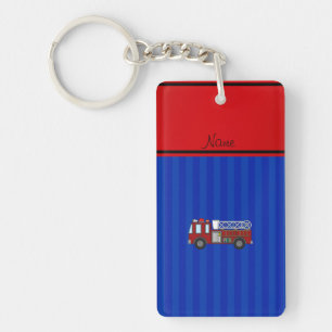 Llavero Rayas azules personalizadas del firetruck conocido