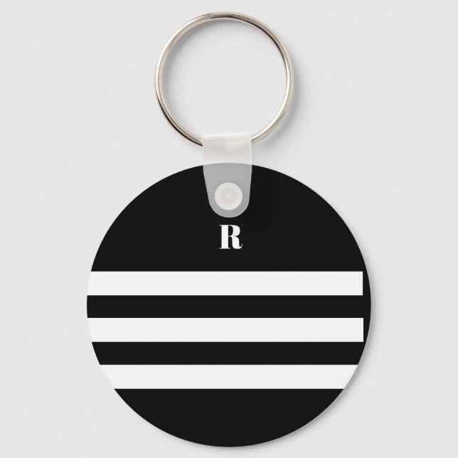 Llavero Rayas blancas y negras personalizadas (Anverso)