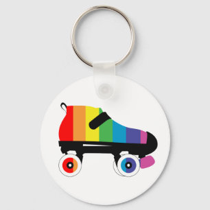 Llavero rayas de arco iris de patines