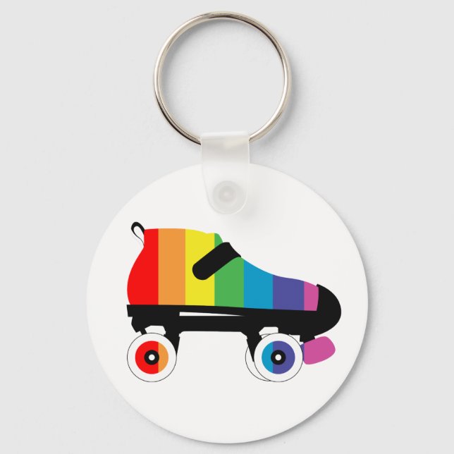 Llavero rayas de arco iris de patines (Anverso)