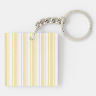 Llavero Rayas de caramelo amarillo pálido y blanco