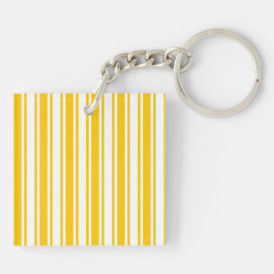 Llavero Rayas de caramelo amarillo y blanco
