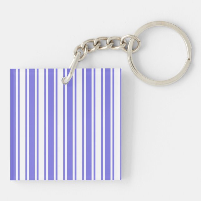 Llavero Rayas de caramelo azul y blanco (Atrás)