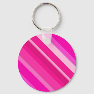 Llavero Rayas de caramelo en capas - rosa y fucsia