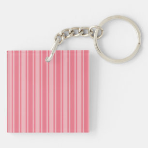 Llavero Rayas de caramelo rosa coral