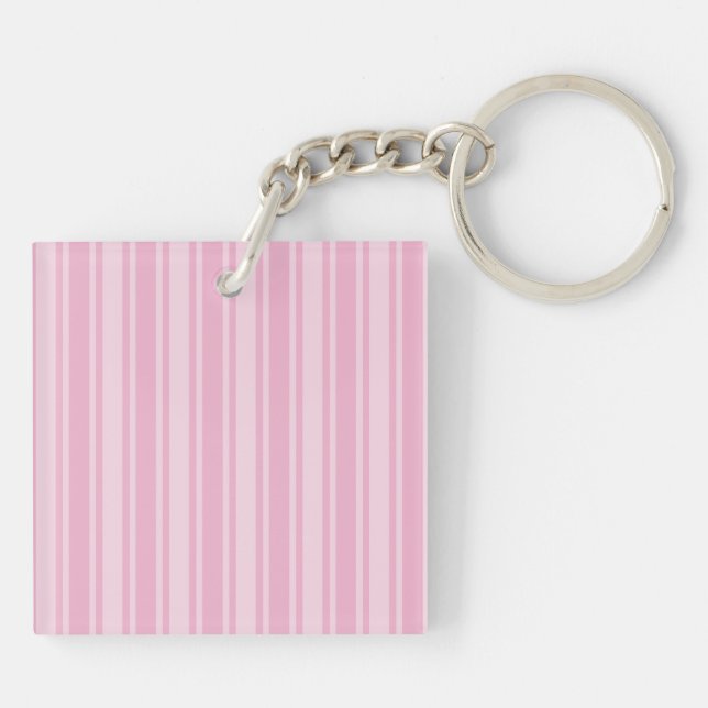 Llavero Rayas de caramelo rosa pálido (Atrás)